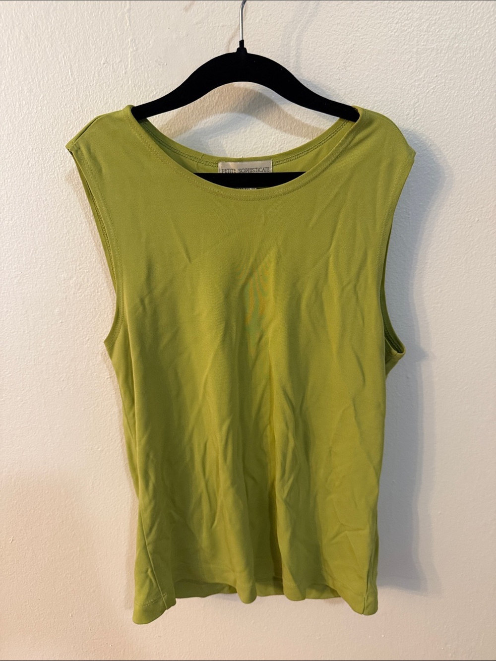 Petite Sophisticate Lime Green Sleeveless Tank
